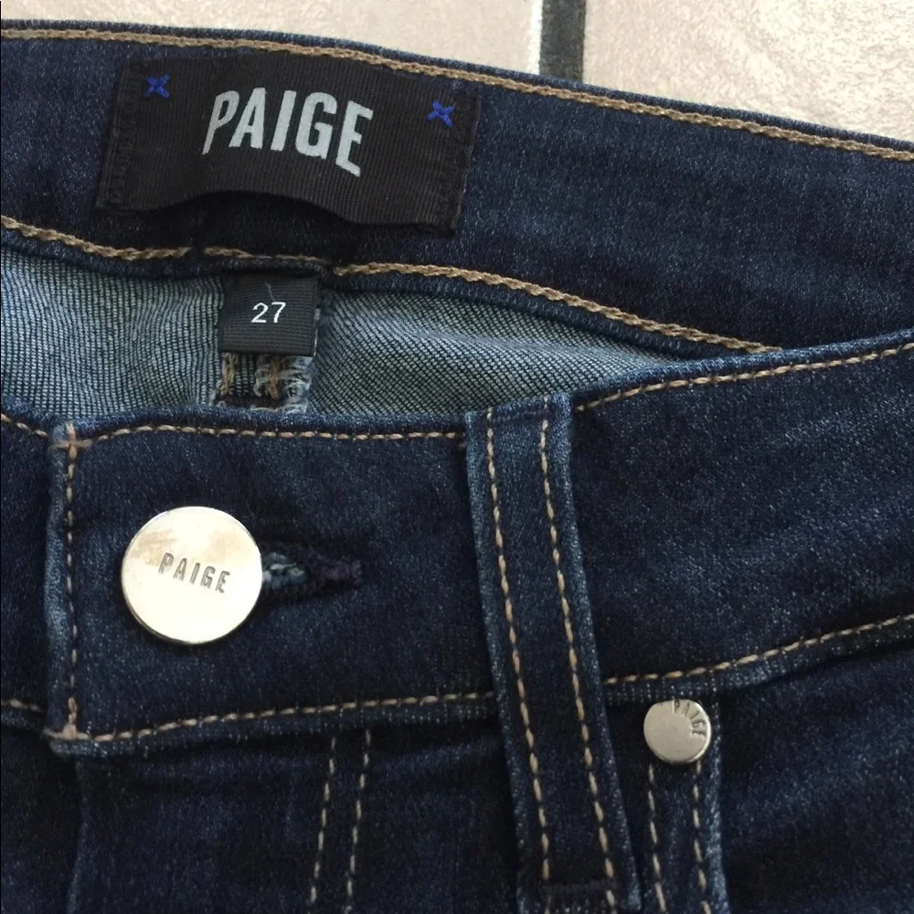 Paige Manhattan Mid Rise Dark Wash Bootcut Jeans - Picture 10 of 10